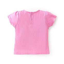 Babyhug Cotton Knit Floral Printed Dungaree with Half Sleeves Inner Tee - Multicolour