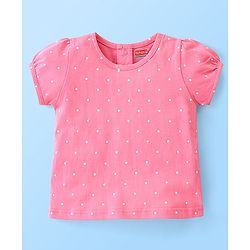 Babyhug Single Jersey Cotton Knit Dungaree & Half Sleeves Inner Tee Set Floral Print - Multicolour