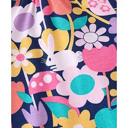 Babyhug Cotton Knit Floral Printed Dungaree with Full Sleeves Inner Tee - Yellow & Blue