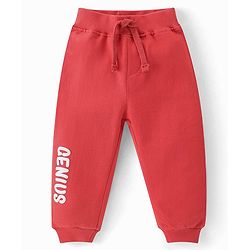 Babyhug Cotton Looper Knit Full Length Lounge Pant With Text Print Pack of 2 - Pink