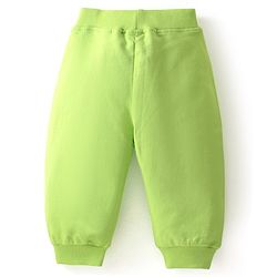 Babyhug Cotton Full Length Lounge and Track Pants Solid & Text Print  Pack of 2 - Blue & Green
