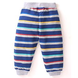 Babyhug Cotton Knit Full Length Lounge Pant Stripe Design Pack of 2- Blue