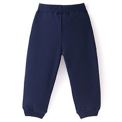 Babyhug Cotton Looper Knit Full Length Track Pant Basketball Print - Navy Blue