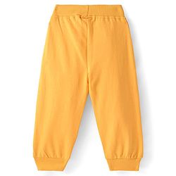 Babyhug Cotton Looper Knit Jogger Fit Full Length Track Pant With Car Print - Yellow