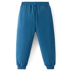 Babyhug Cotton Knit Full  Length Lounge Pant - Blue