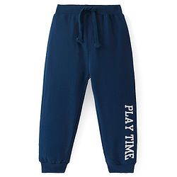 Babyhug Cotton Knit Full Length Lounge Pant - Navy Blue