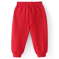 Babyhug Cotton Looper Knit Full Length Lounge Pant Happy Print - Red
