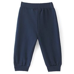 Babyhug Cotton Knit Full Length  Lounge and Track Pant with Icecream Print and a Bow - NavyBlue