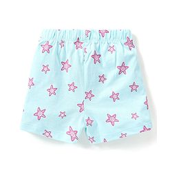 Babyhug Cotton Half Sleeves Night Suit With Starfish Print-Blue