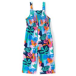 Babyhug 100% Cotton Jersey Knit Shoulder Strap Printed Jumpsuit- Multicolor
