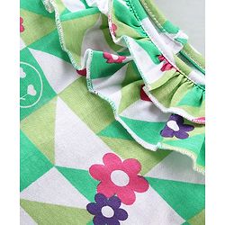 Babyhug 100% Cotton Jersey Shoulder Strap Jumpsuit Checkered - Green & White