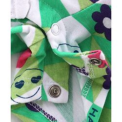Babyhug 100% Cotton Jersey Shoulder Strap Jumpsuit Checkered - Green & White