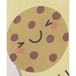Babyhug Cotton Single Jersey Knit Half Sleeves Night Suit Cookies Print - Yellow & Pink