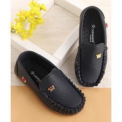 Cute Walk by Babyhug Slip On  Loafer Shoes Crown Applique - Blue