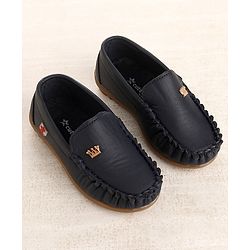 Cute Walk by Babyhug Slip On  Loafer Shoes Crown Applique - Blue