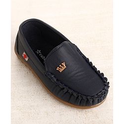 Cute Walk by Babyhug Slip On  Loafer Shoes Crown Applique - Blue