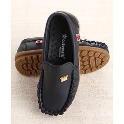 Cute Walk by Babyhug Slip On  Loafer Shoes Crown Applique - Blue