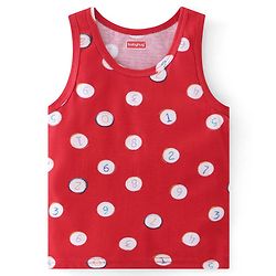 Babyhug 100% Cotton Sando Number Print Pack Of 3 - Red & Blue