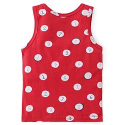 Babyhug 100% Cotton Sando Number Print Pack Of 3 - Red & Blue