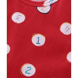 Babyhug 100% Cotton Sando Number Print Pack Of 3 - Red & Blue