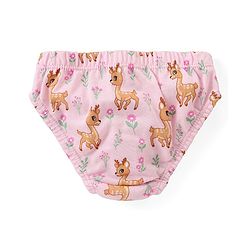 Babyhug 100% Cotton Knit Panties with Deer & Polka Dot Print Pack of 3 - Pink & Green