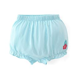 Babyhug 100% Cotton Knit Bloomers Striped & Floral Print  Pack of 3- Blue & Pink