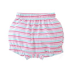Babyhug 100% Cotton Knit Bloomers Striped & Floral Print  Pack of 3- Blue & Pink