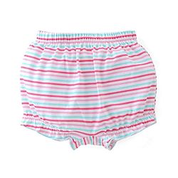Babyhug 100% Cotton Knit Bloomers Striped & Floral Print  Pack of 3- Blue & Pink