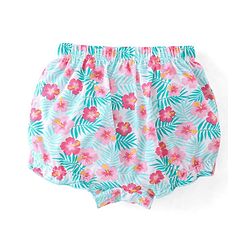 Babyhug 100% Cotton Knit Bloomers Striped & Floral Print  Pack of 3- Blue & Pink