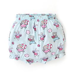 Babyhug 100% Cotton Knit Bloomers Solid Polka Dot & Animal Print Pack of 3- Pink Blue & Yellow