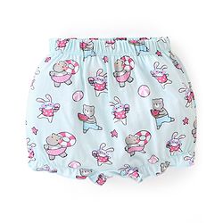 Babyhug 100% Cotton Knit Bloomers Solid Polka Dot & Animal Print Pack of 3- Pink Blue & Yellow