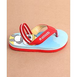 Cute Walk by Babyhug  Flip Flops with Back Strap Closure Beach Theme Print - Red & Blue