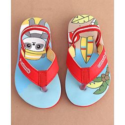 Cute Walk by Babyhug  Flip Flops with Back Strap Closure Beach Theme Print - Red & Blue