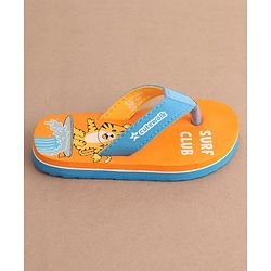 Cute Walk by Babyhug Slip On Flip Flops Tiger Print - Orange