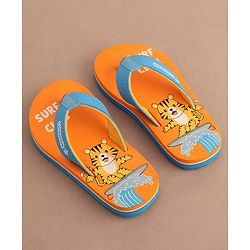 Cute Walk by Babyhug Slip On Flip Flops Tiger Print - Orange