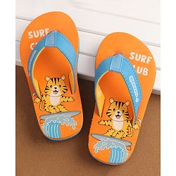 Cute Walk by Babyhug Slip On Flip Flops Tiger Print - Orange