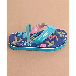 Cute Walk by Babyhug Back Strap Slip On Flip Flops with Floral Design - Blue