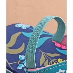 Cute Walk by Babyhug Back Strap Slip On Flip Flops with Floral Design - Blue