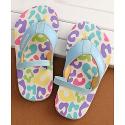Cute Walk by Babyhug Back Strap Slip On Flip Flops with Abstract Design- Light Blue