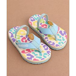 Cute Walk by Babyhug Back Strap Slip On Flip Flops with Abstract Design- Light Blue