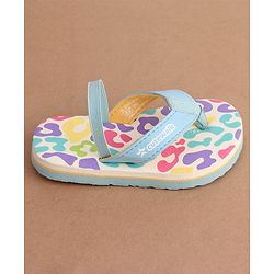 Cute Walk by Babyhug Back Strap Slip On Flip Flops with Abstract Design- Light Blue