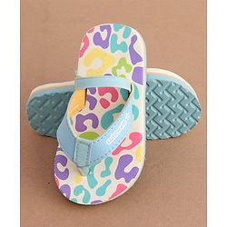 Cute Walk by Babyhug Back Strap Slip On Flip Flops with Abstract Design- Light Blue
