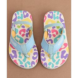 Cute Walk by Babyhug Back Strap Slip On Flip Flops with Abstract Design- Light Blue