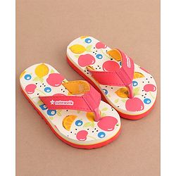 Cute Walk by Babyhug Slip On  Flip Flops with Fruit Design- Red