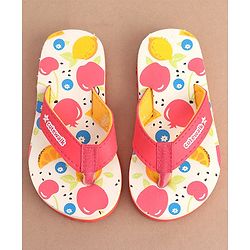 Cute Walk by Babyhug Slip On  Flip Flops with Fruit Design- Red