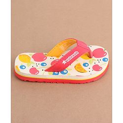 Cute Walk by Babyhug Slip On  Flip Flops with Fruit Design- Red