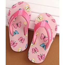 Cute Walk by Babyhug Slip On Flip Flops Butterfly Print - Pink