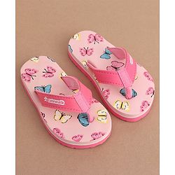 Cute Walk by Babyhug Slip On Flip Flops Butterfly Print - Pink