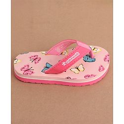 Cute Walk by Babyhug Slip On Flip Flops Butterfly Print - Pink