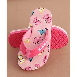 Cute Walk by Babyhug Slip On Flip Flops Butterfly Print - Pink
